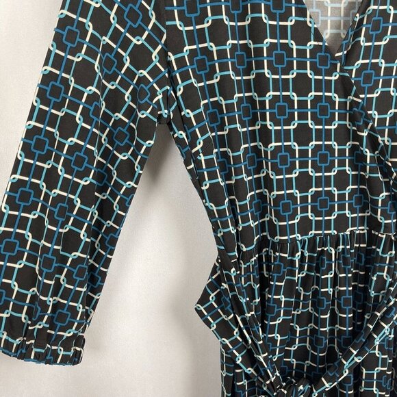 Talbots Women 3/4 Sleeve Pullover V Neck Print Dress Size 4 - Picture 10 of 11